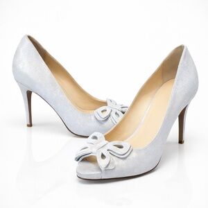 Kate Spade Gold Shimmer Butterfly Peep Toe Stiletto Heels Pumps 7.5